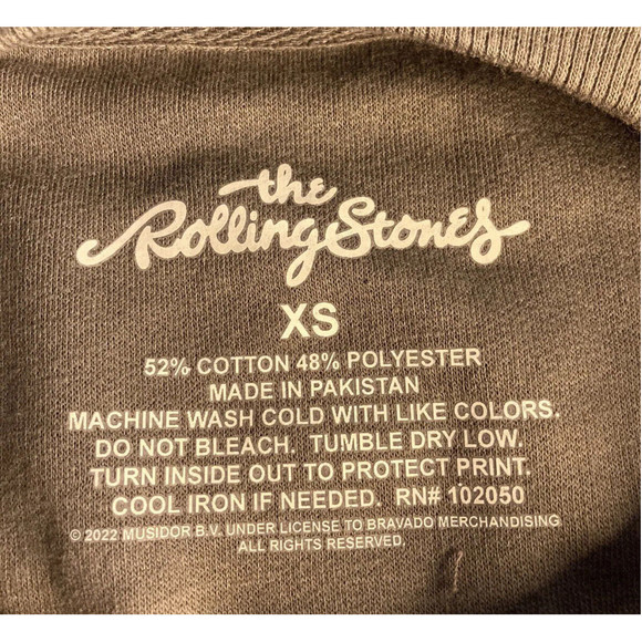 NEW The Rolling Stones Womens Holiday Graphic Christmas Sweatshirt Size Xsmall - Picture 7 of 7